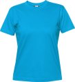 Dames T-shirt Clique Premium-T turquoise